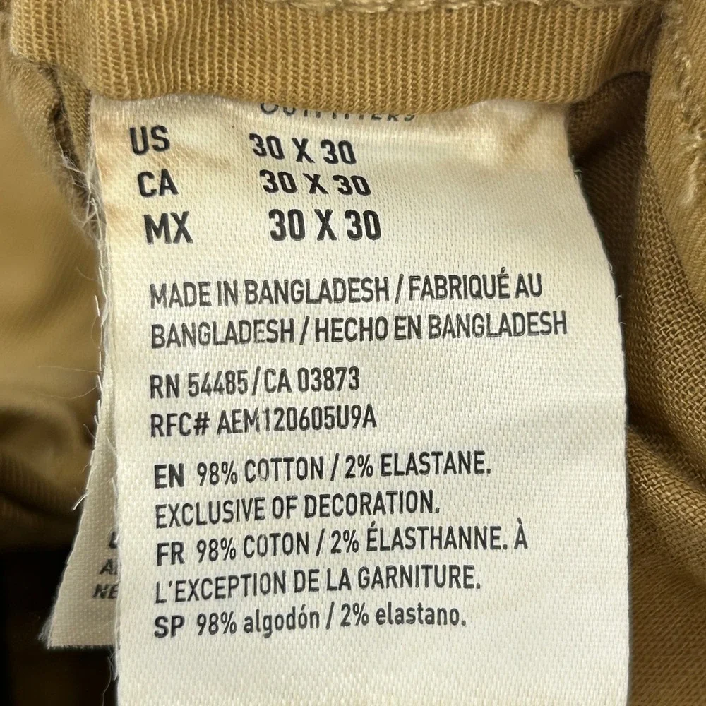 American Eagle Pants Men's 30x30 Brown Original Straight NE(X)T Level‎ Flex NEW